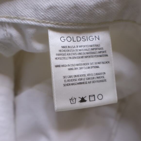 GOLDSIGN High Rise Straight Leg Jean Calla White Button Fly Casual Women's 26 - Picture 11 of 12